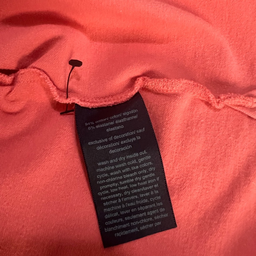 Tommy Hilfiger women’s summer/spring short sleeve polo tee, sherbet 1X pre-owned - Picture 8 of 9